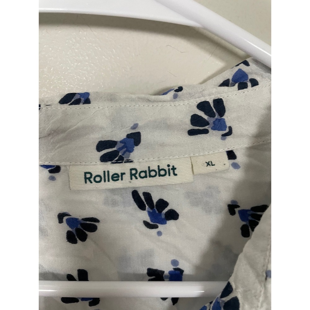 Roberta Roller Rabbit Caleb Printed Button Front Drawstring Top Size XL - Picture 8 of 10